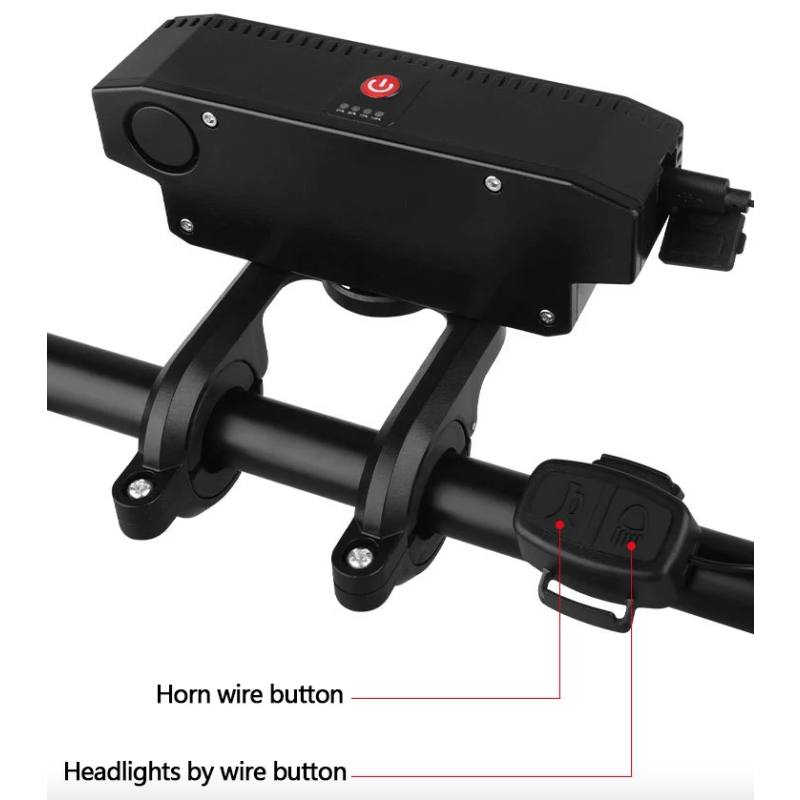 USB oppladbart sykkelfrontlys kraftig 120dB sykkelhorn vanntett sykkelsikkerhetstilbehør for eventyrlystne syklister