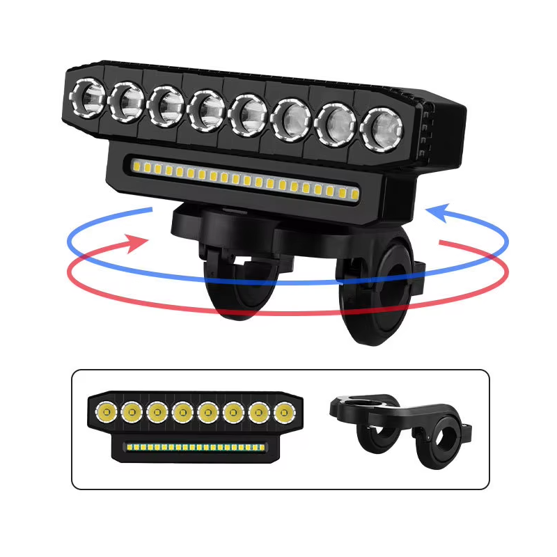 USB oppladbart sykkelfrontlys kraftig 120dB sykkelhorn vanntett sykkelsikkerhetstilbehør for eventyrlystne syklister