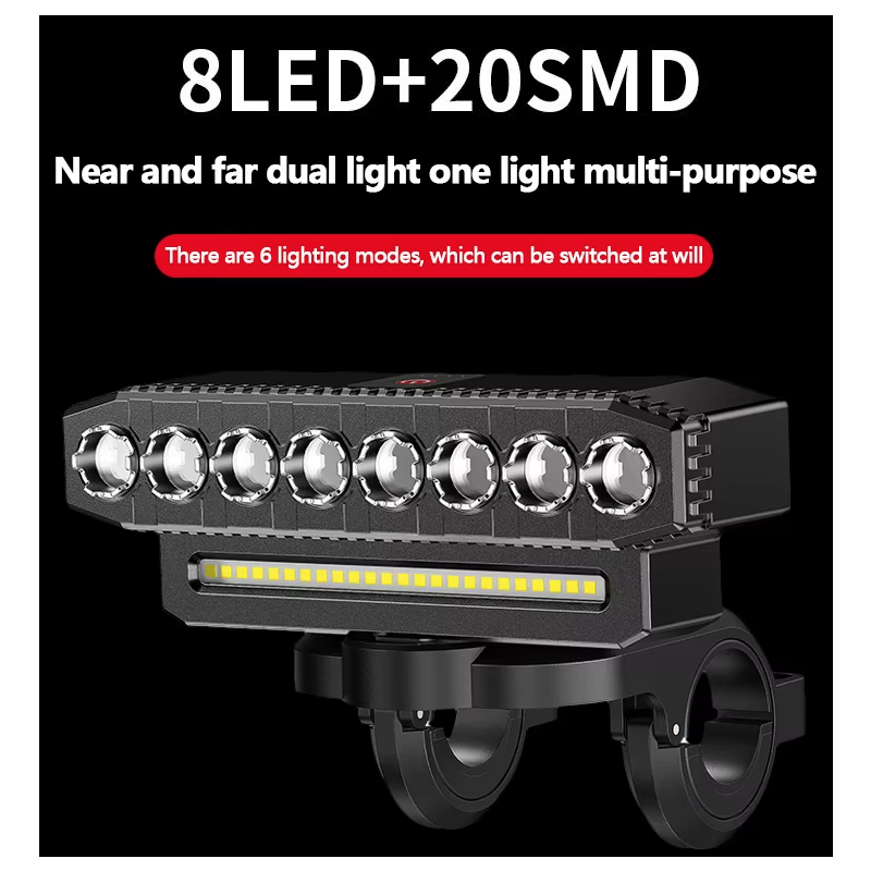 USB oppladbart sykkelfrontlys kraftig 120dB sykkelhorn vanntett sykkelsikkerhetstilbehør for eventyrlystne syklister