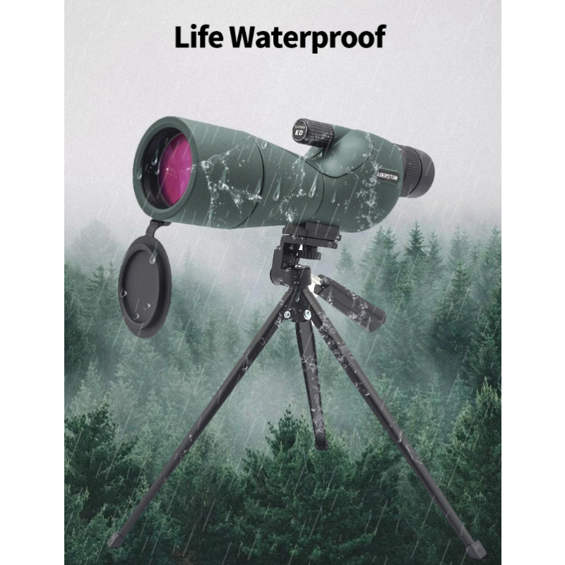 25-75x60 ED Spottingscope Fuglekikkert for Naturfotografering & Camping – Vanntett Monokulær Teleskop BAK4