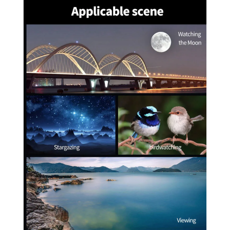 25-75x60 ED Spottingscope Fuglekikkert for Naturfotografering & Camping – Vanntett Monokulær Teleskop BAK4