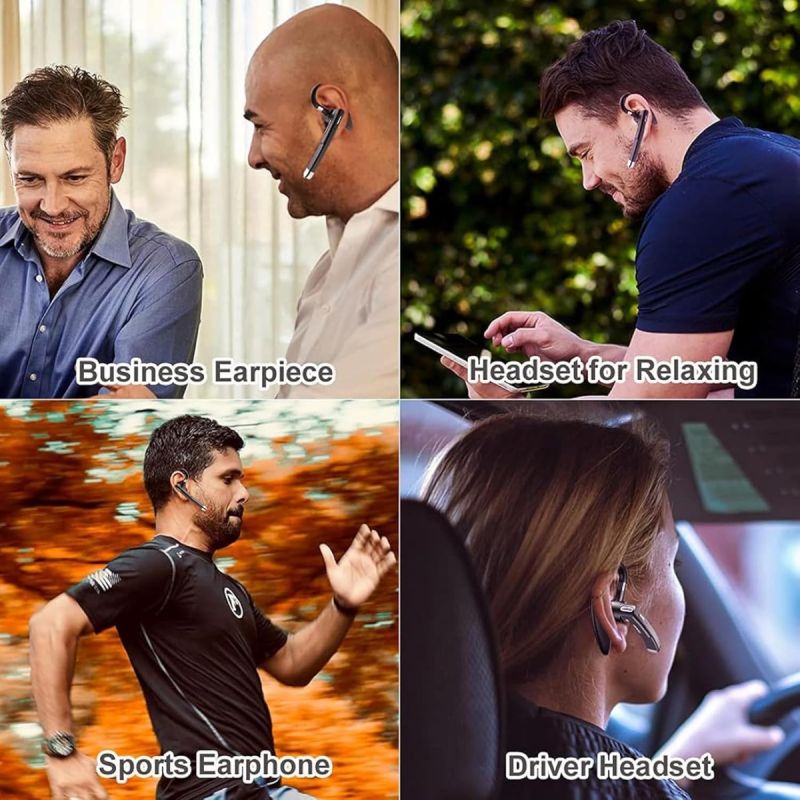 Trådløst hodesett YYK-520 for Forretningsørestykke, Innebygd mikrofon, Støyreduserende hodetelefoner, Bluetooth V5.1