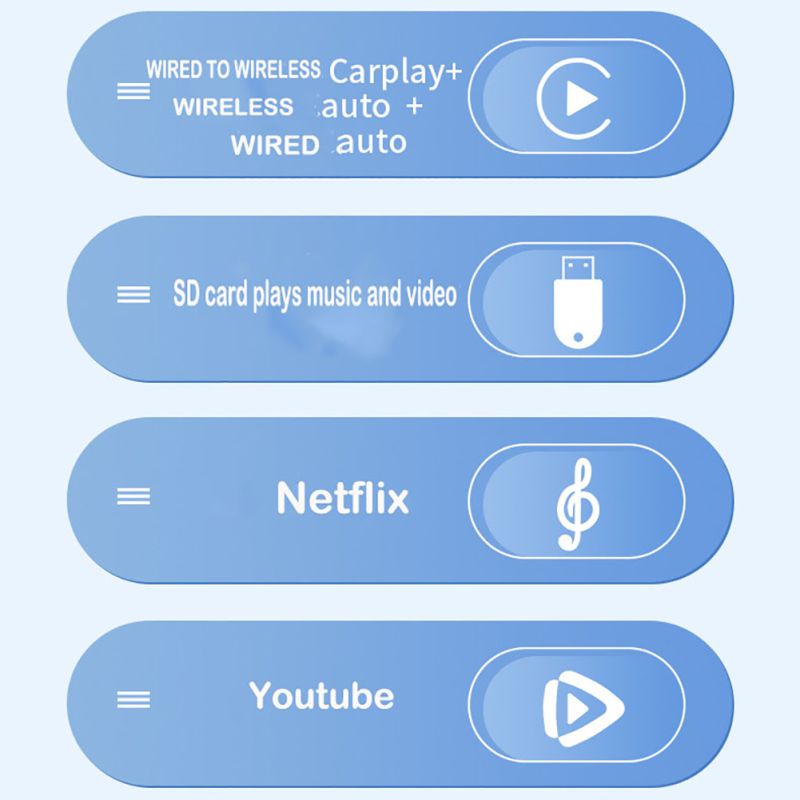 Carplay Box Trådløs Android Auto Adapter Universell Multimedia Stream Netflix YouTube Kablet til Trådløst