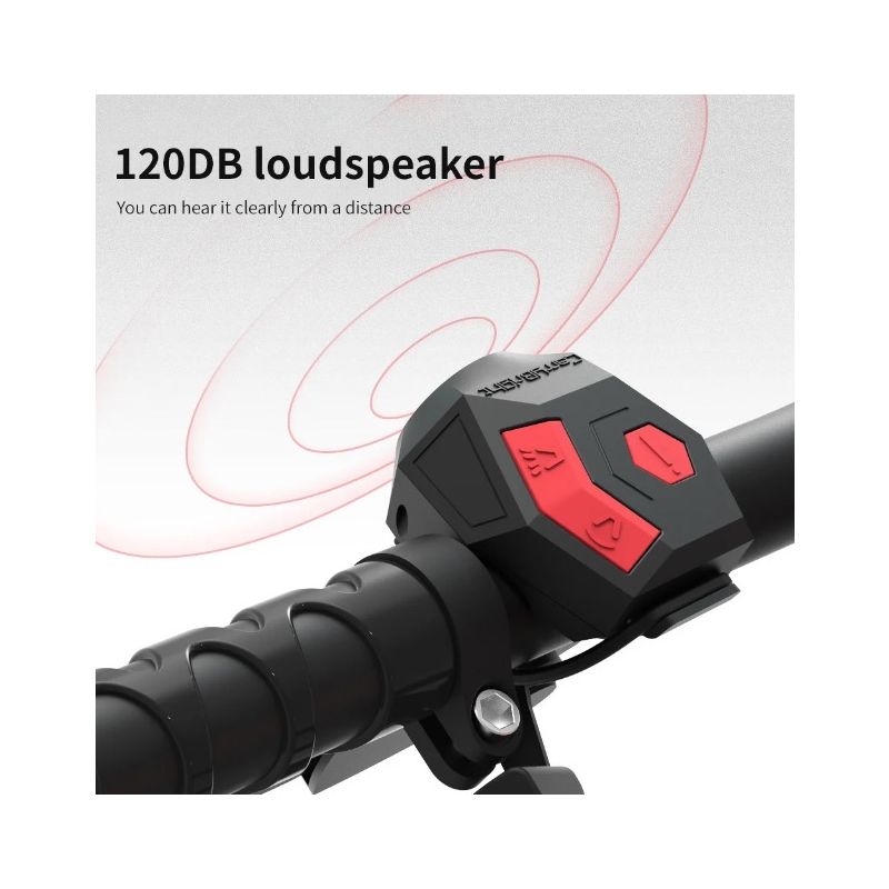 CarryBright CBH3 USB oppladbar sykkel horn 120dB høyt lydnivå tyverisikring alarm sikkerhetsprodukt tillegg