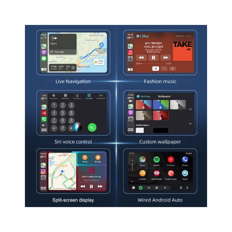 CarlinKit USB CarPlay Dongle Trådløs CarPlay enkel installasjon 5G prosessor smarttelefon integrasjon