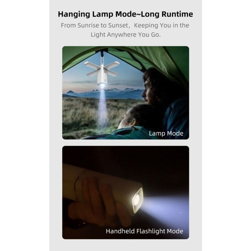 Klarus CL2 750 lumen frifellbar campinglys med øyepleie og 7 lysmoduser ideell for innendørs og utendørs belysning