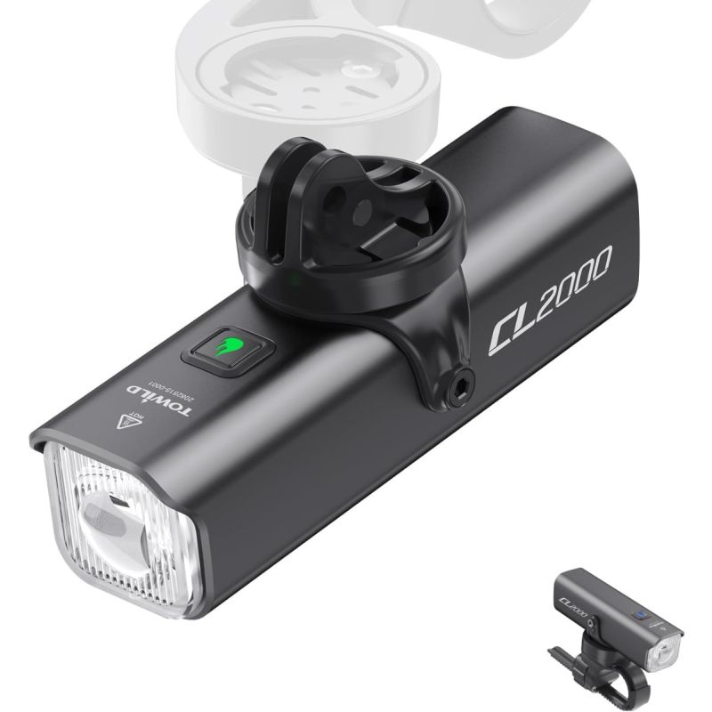 TOWILD CL2000 Sykkellys 2000 Lumen: Supersterk for MTB, Landevei & Pendling