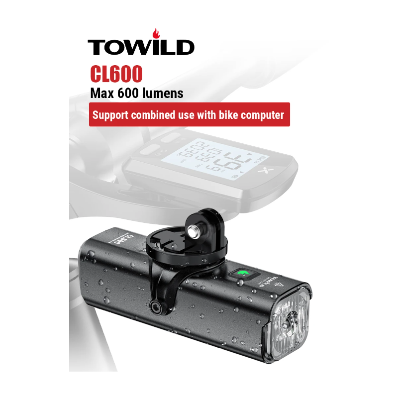 TOWILD CL600 sykkellys USB oppladbar frontlampe LED høy lumen belysning sykkelsikkerhet vanntett design