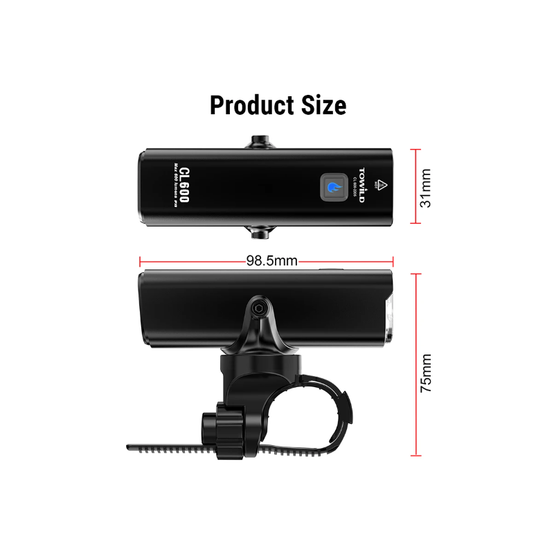 TOWILD CL600 sykkellys USB oppladbar frontlampe LED høy lumen belysning sykkelsikkerhet vanntett design