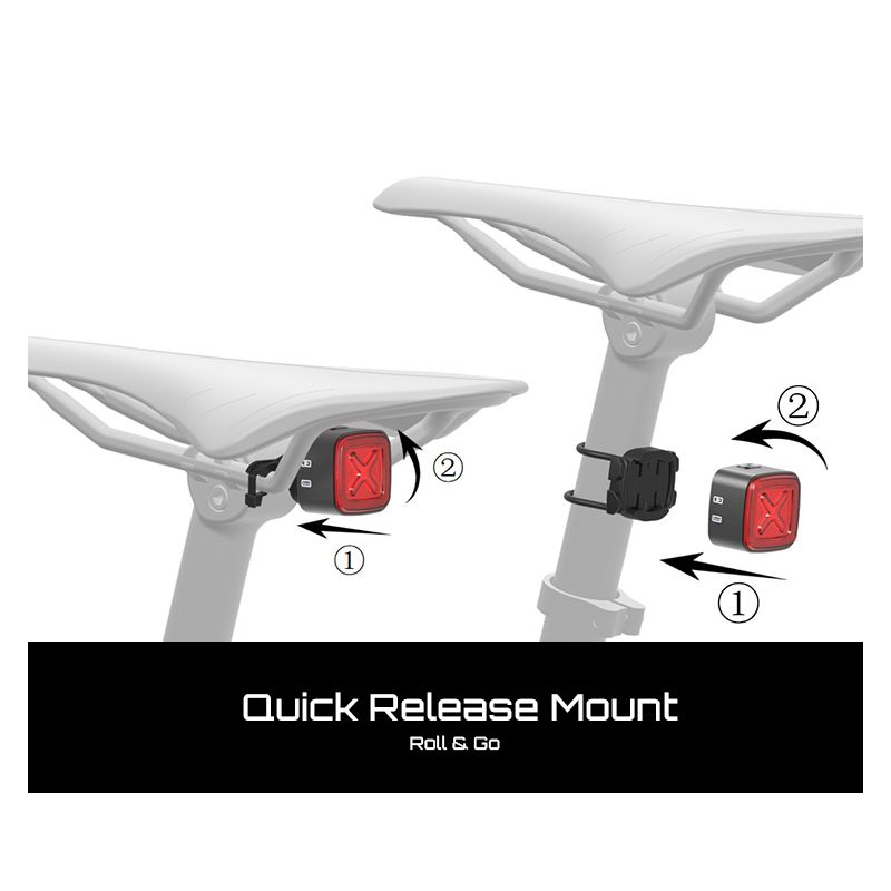 Enfitnix Cubelite III Smart baklys 30 lumen sykkelsikkerhet USB lading oppladbart lang batteritid synlighet
