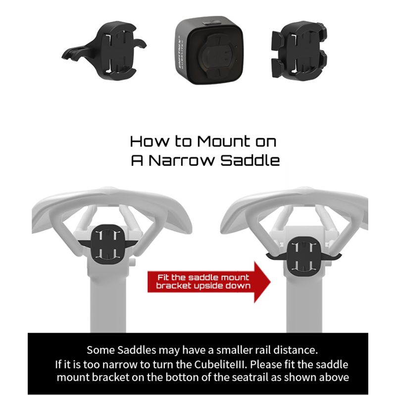Enfitnix Cubelite III Smart baklys 30 lumen sykkelsikkerhet USB lading oppladbart lang batteritid synlighet