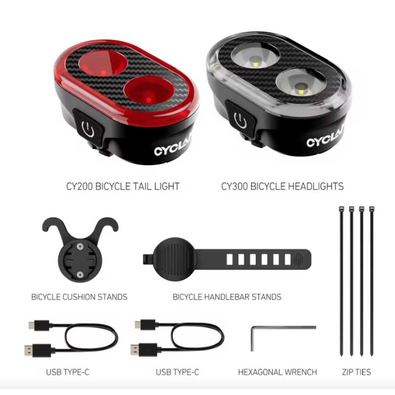 CYCLAMI CY200 Smart bremsesensor LED sykkellys for sikker sykkelsikkerhet vanntett IPX6 høy synlighet