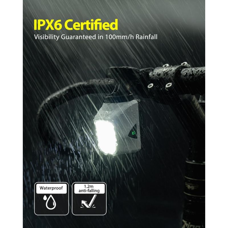 TOWILD DLite 1700 Sykkellykt: Optimal Synlighet med 1900 Lumen, USB Oppladbar, Vanntett!