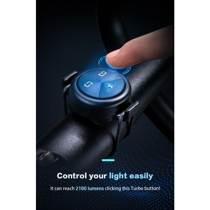 TOWILD DLite 1800 USB oppladbart sykkellys 2100 lumen sykkeltilbehør 5000mAh batteri vanntett design
