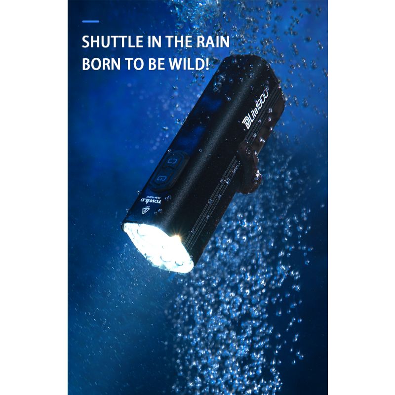 TOWILD DLite 1800 USB oppladbart sykkellys 2100 lumen sykkeltilbehør 5000mAh batteri vanntett design