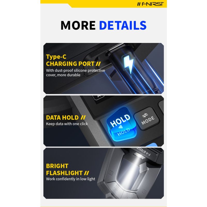 FNIRSI DMC-100 Strømtang Multimeter: Automatisk & Intelligent Høypresisjons Universalmåler