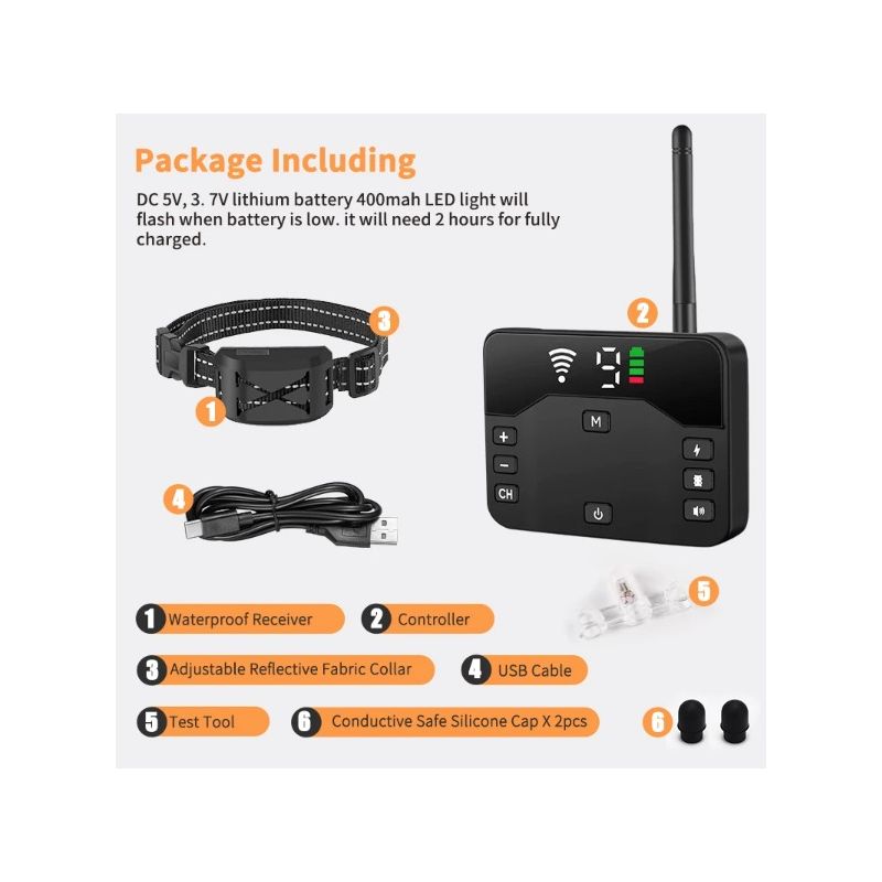 Innovativt trådløst hundeelektrisk gjerde med sjokktreningshalsbånd og avanserte hundetreningsteknologier