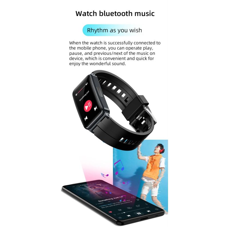 EP01 Smartklokke med blodglukose Sukker EKG HRV, Hjertefrekvens, Kroppstemperatur, 1.47