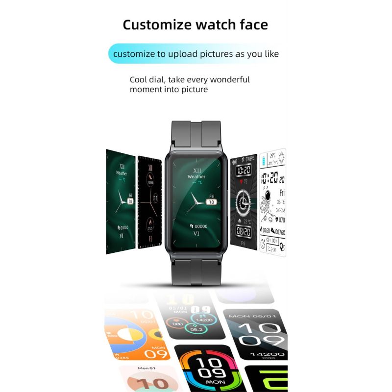 EP01 Smartklokke med blodglukose Sukker EKG HRV, Hjertefrekvens, Kroppstemperatur, 1.47