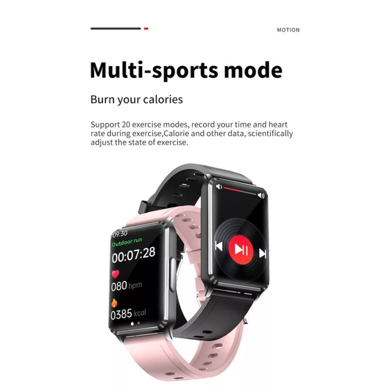 EP02 Smartklokke med Blodglukose & EKG – Vanntett Fitness Tracker, Hjertefrekvens og Temperaturovervåking