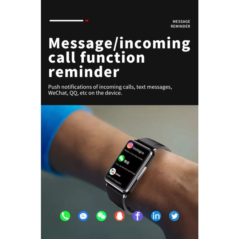 EP02 Smartklokke med Blodglukose & EKG – Vanntett Fitness Tracker, Hjertefrekvens og Temperaturovervåking