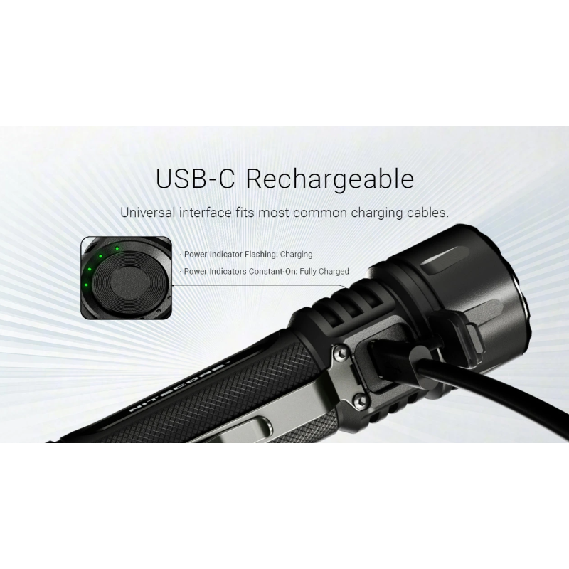 Nitecore EX7 Lommelykt 6000 Lumen - USB-C Oppladbar Kraftig Lys for Friluftsliv & Søk/Redning