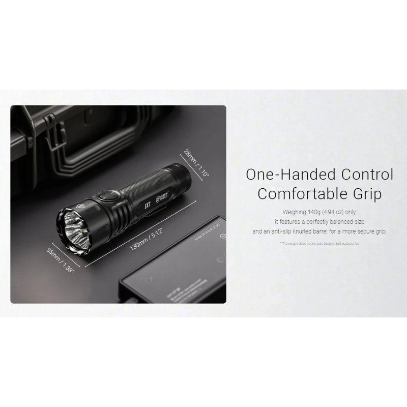 Nitecore EX7 Lommelykt 6000 Lumen - USB-C Oppladbar Kraftig Lys for Friluftsliv & Søk/Redning