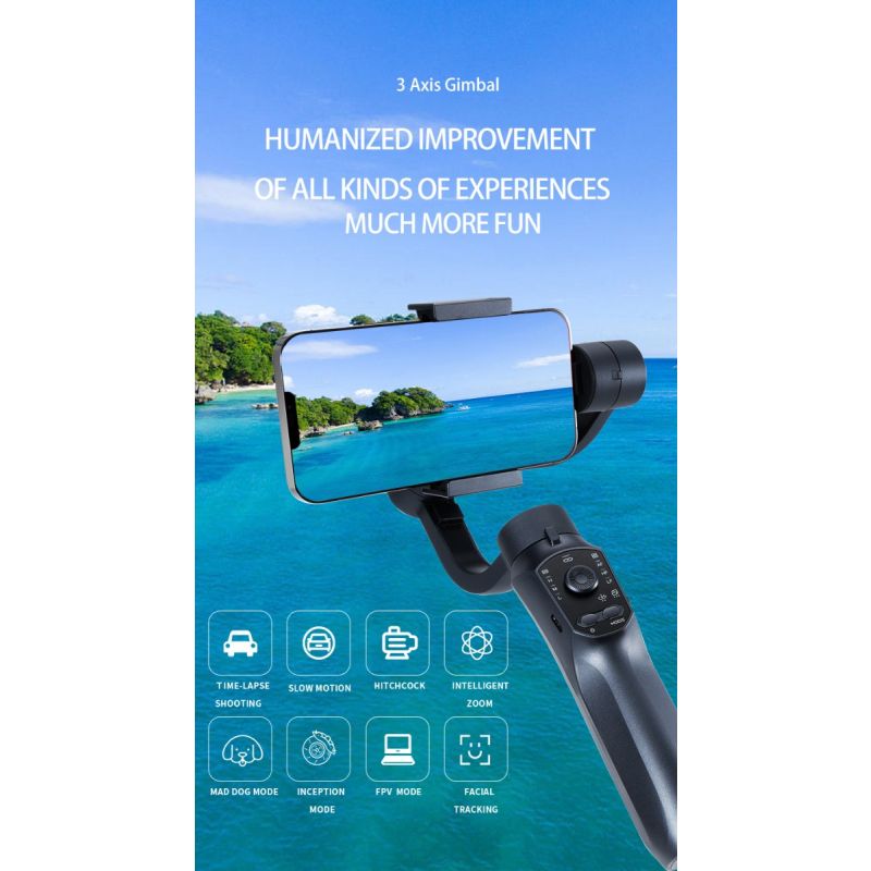 F10 Pro Stabilisator 3-akset Telefon Gimbal for Mobil Filmskaping og Fotografering Smarttelefonkompatibilitet