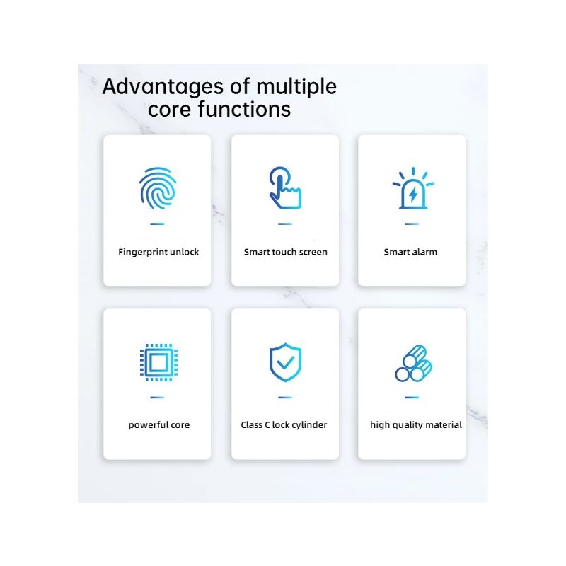 Elektronisk Smart Dørlås med Biometrisk Fingeravtrykk for Hjemmesikkerhet Nøkkelfri Adgang og Stilig Design