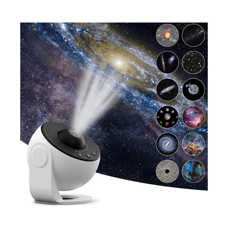 Nattlys Galaxy Projector 360° Roter Planterarium Lampe Beroligende Atmosfære Barnevennlig Fantasirik Gaveidé