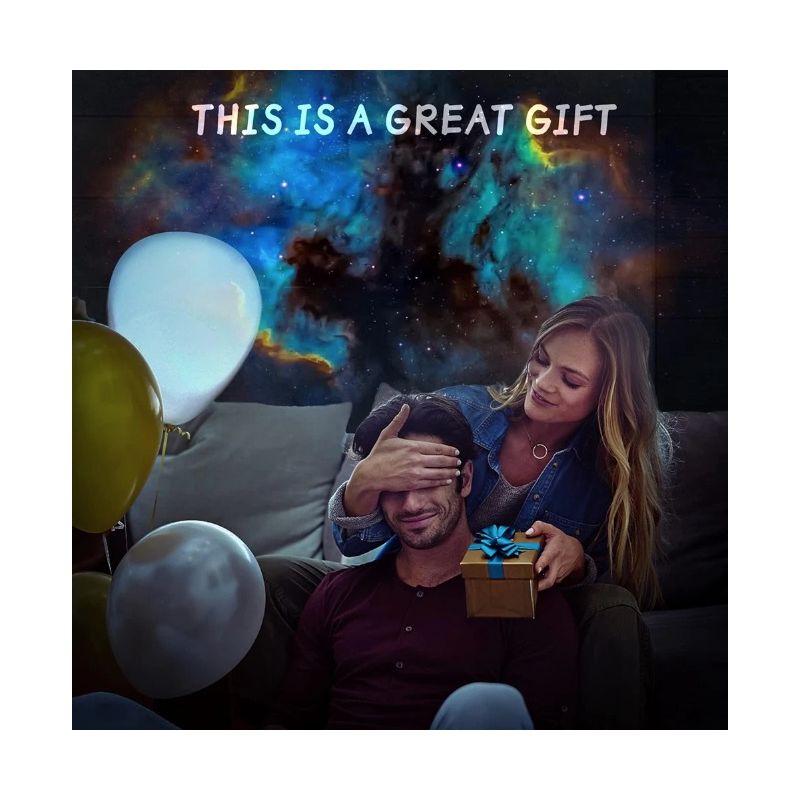 Nattlys Galaxy Projector 360° Roter Planterarium Lampe Beroligende Atmosfære Barnevennlig Fantasirik Gaveidé