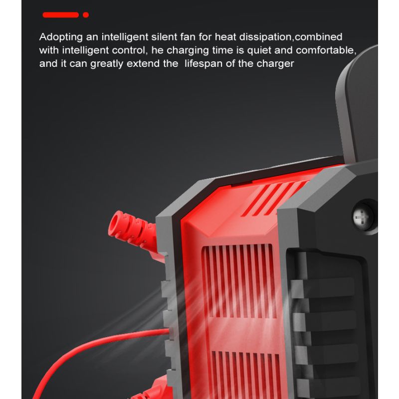 FOXSUR 20A bærbar bilbatterilader 12V-24V AGM LiFePO4 blysyre 7-trinns lading pålitelig ytelse batterilevetid