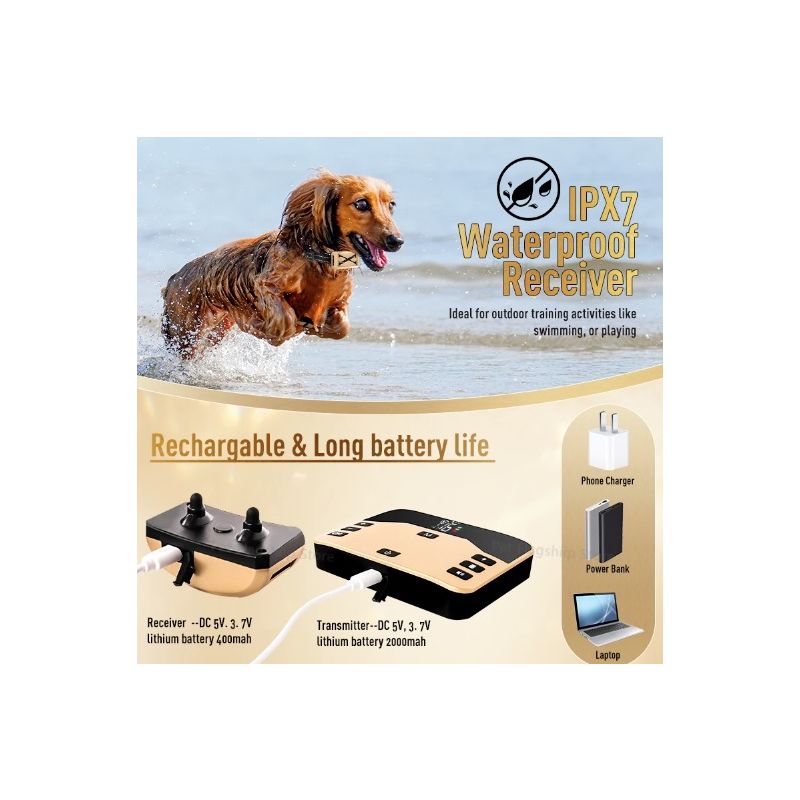 Trådløst Kjæledyr Elektronisk Gjerde og Elektrisk Shocker Hundetreningshalsbånd for Komfortabel Kjæledyrsikkerhet