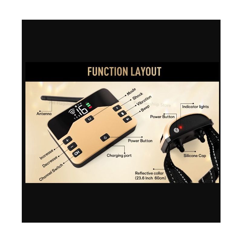 Trådløst Kjæledyr Elektronisk Gjerde og Elektrisk Shocker Hundetreningshalsbånd for Komfortabel Kjæledyrsikkerhet