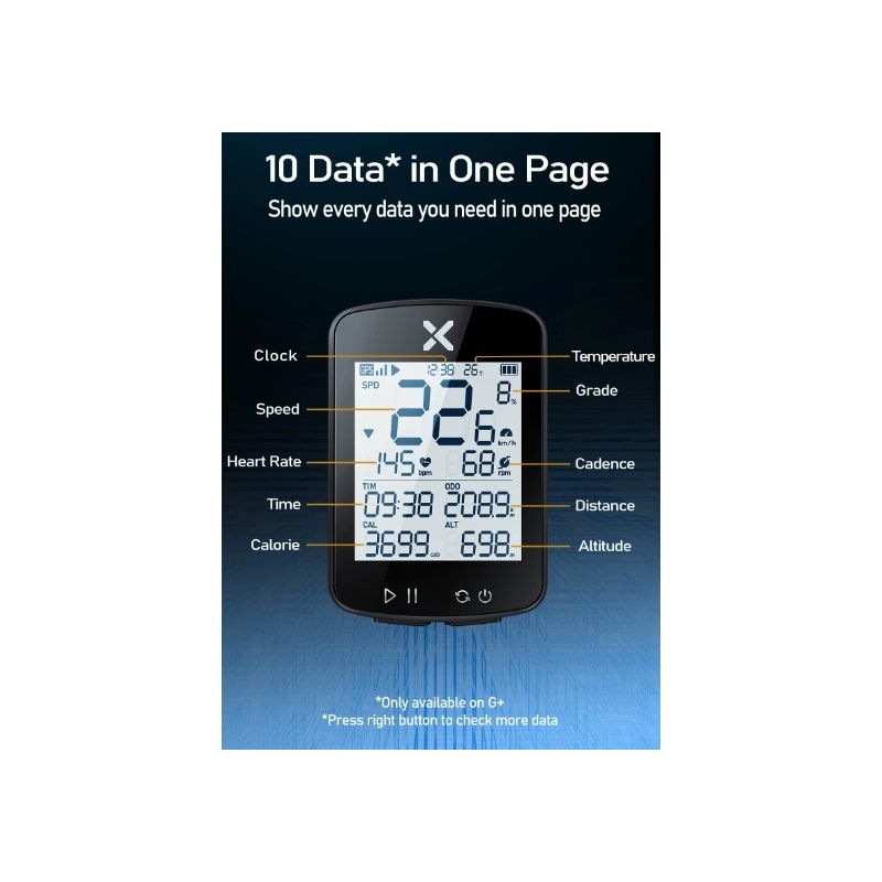 XOSS G+ G2 sykkelcomputer for sykling med trådløs speedometer pulssensor GPS-generasjon for eventyrsykling