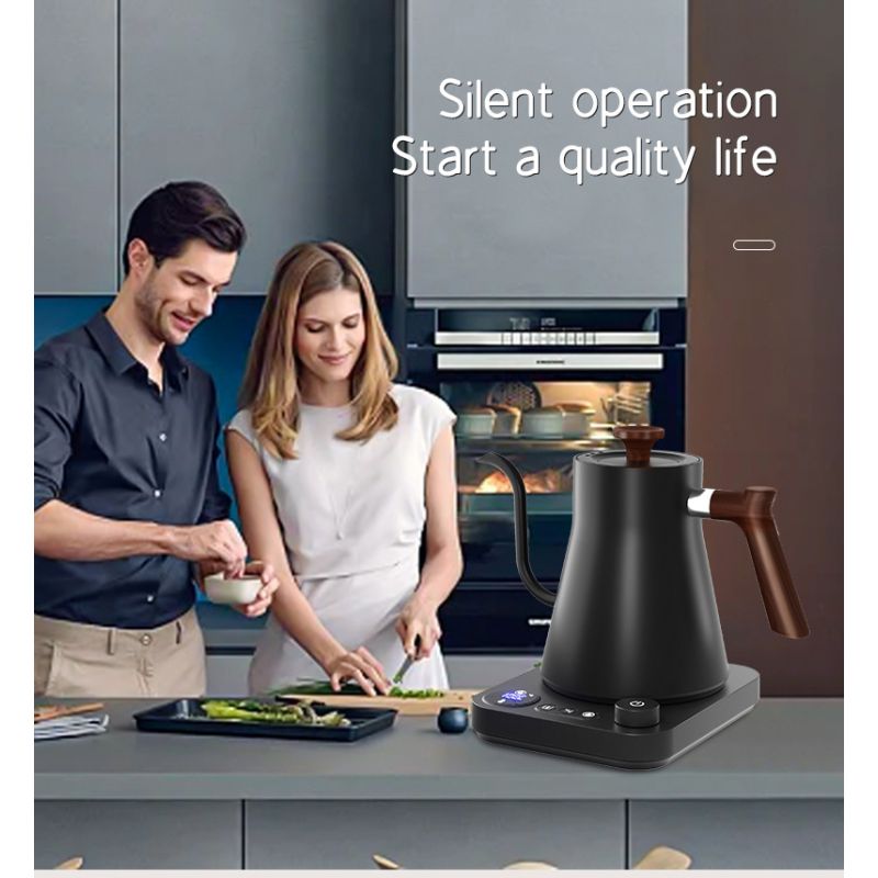 Elektrisk Svanhals Vannkoker med sanntidstemperaturkontroll presis helling og rask oppvarming for kaffe og te