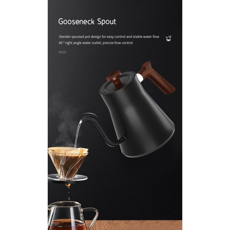Elektrisk Svanhals Vannkoker med sanntidstemperaturkontroll presis helling og rask oppvarming for kaffe og te