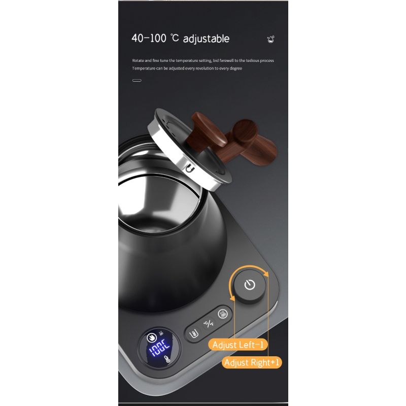 Elektrisk Svanhals Vannkoker med sanntidstemperaturkontroll presis helling og rask oppvarming for kaffe og te