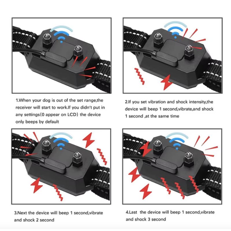 Trådløst hundegjerde GPS teknologi rekkevidde 100-3300 fot justerbar advarselsstyrke vanntett oppladbart