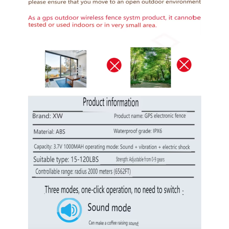 GPS trådløst hundegjerdesystem med elektrisk smart bjeffingsstoppenhet og OLED-skjerm for enkel kjæledyrsikkerhet