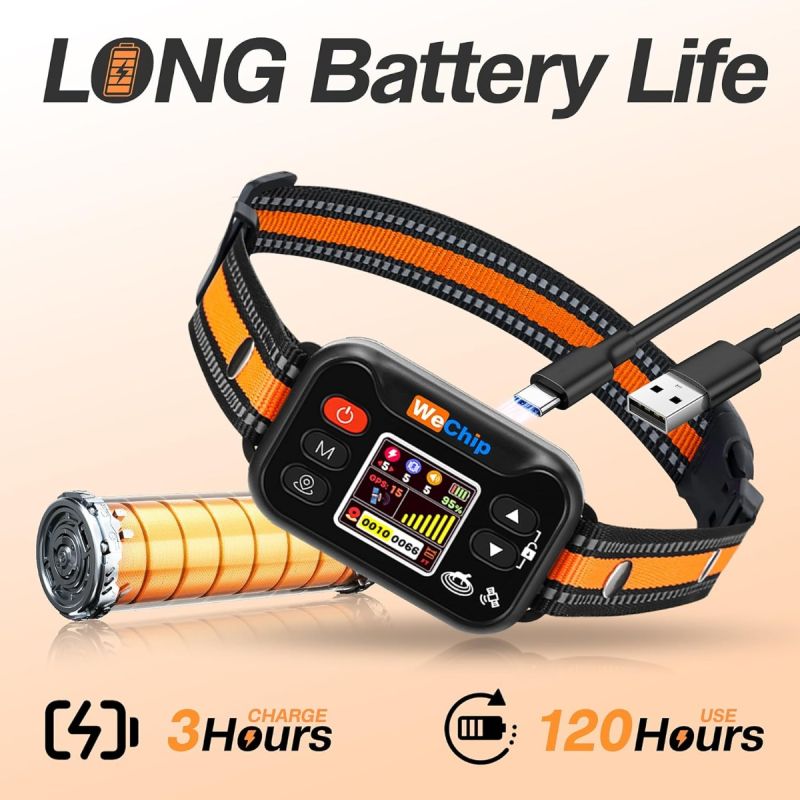 Trådløst GPS hundegjerde & Anti-bjeff halsbånd: Vanntett, oppladbart for sikkerhet 15-120 lbs