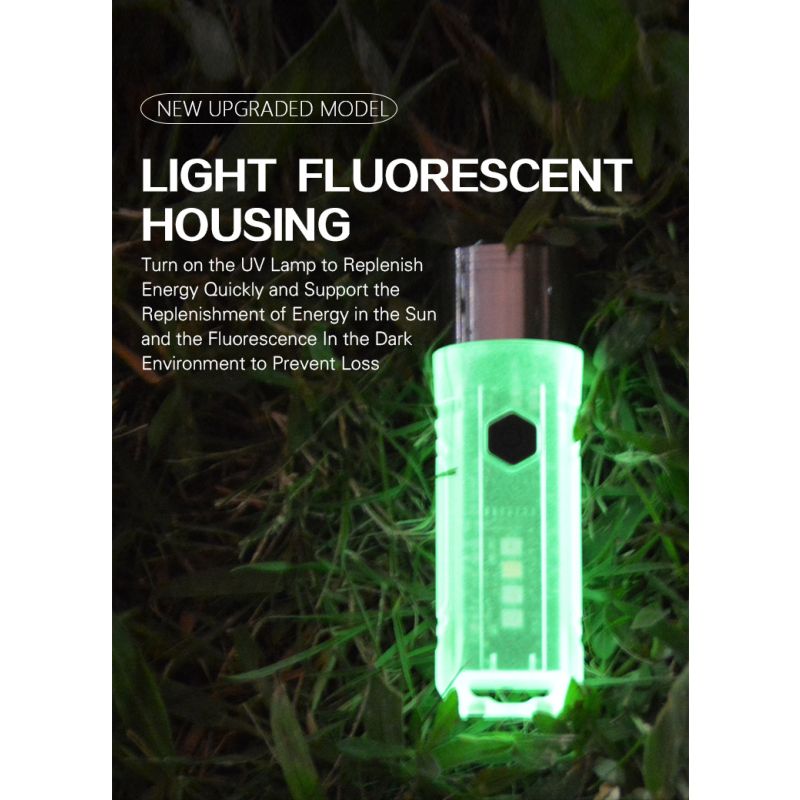 GT13 TIKI Mini nøkkelringlys 62g USB oppladbar med 1000 lumen UV-lys for utendørs campinglys eventyrutstyr