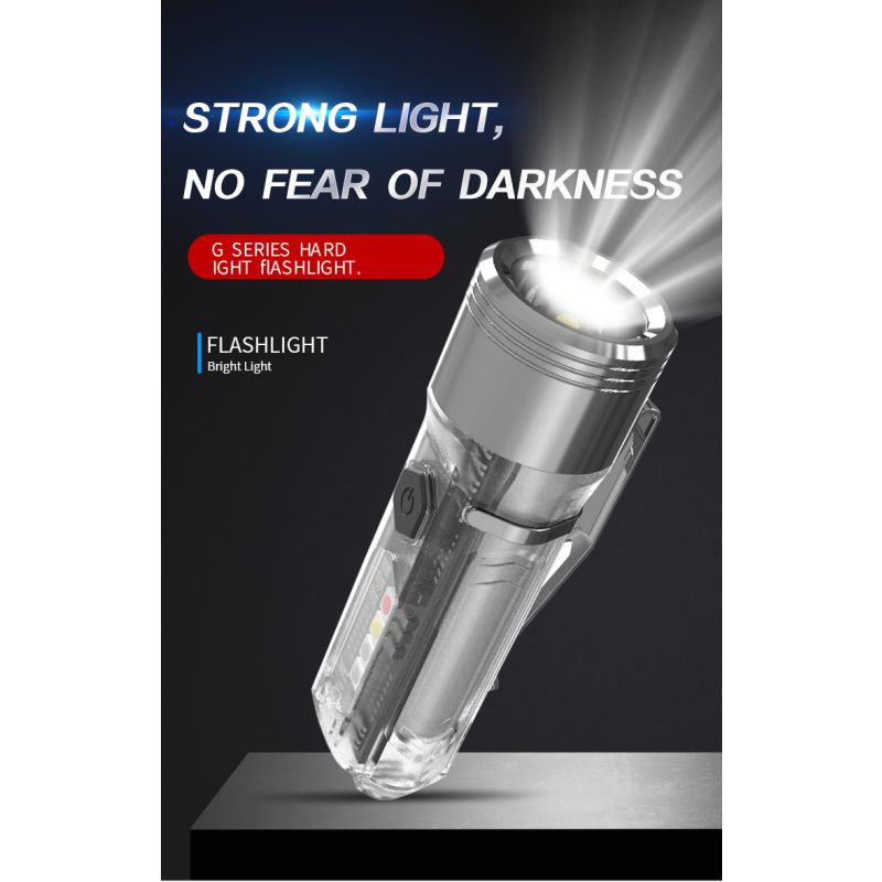 GT13 TIKI Mini nøkkelringlys 62g USB oppladbar med 1000 lumen UV-lys for utendørs campinglys eventyrutstyr