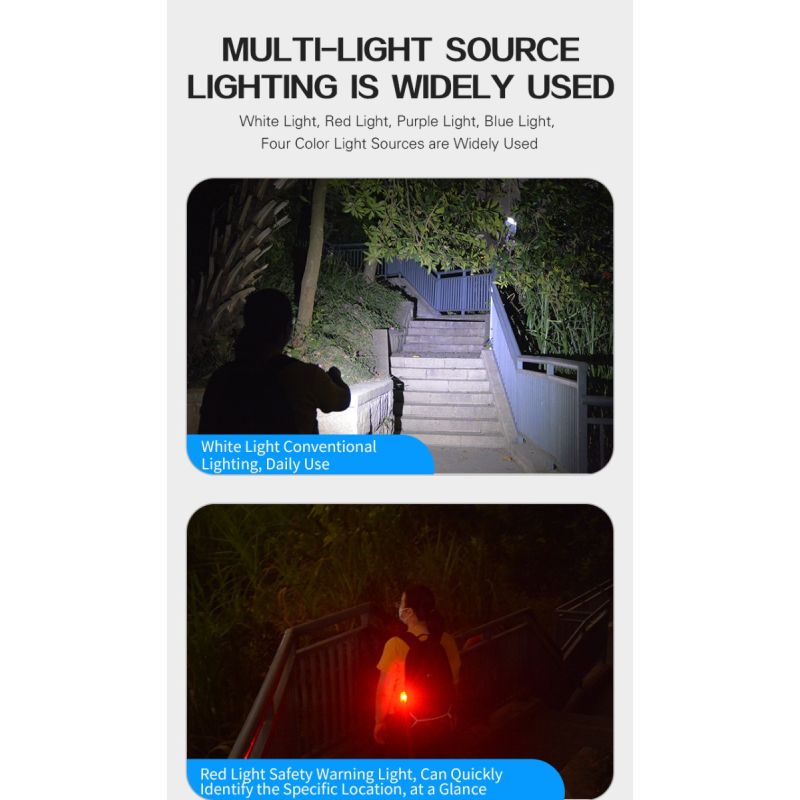 GT13 TIKI Mini nøkkelringlys 62g USB oppladbar med 1000 lumen UV-lys for utendørs campinglys eventyrutstyr