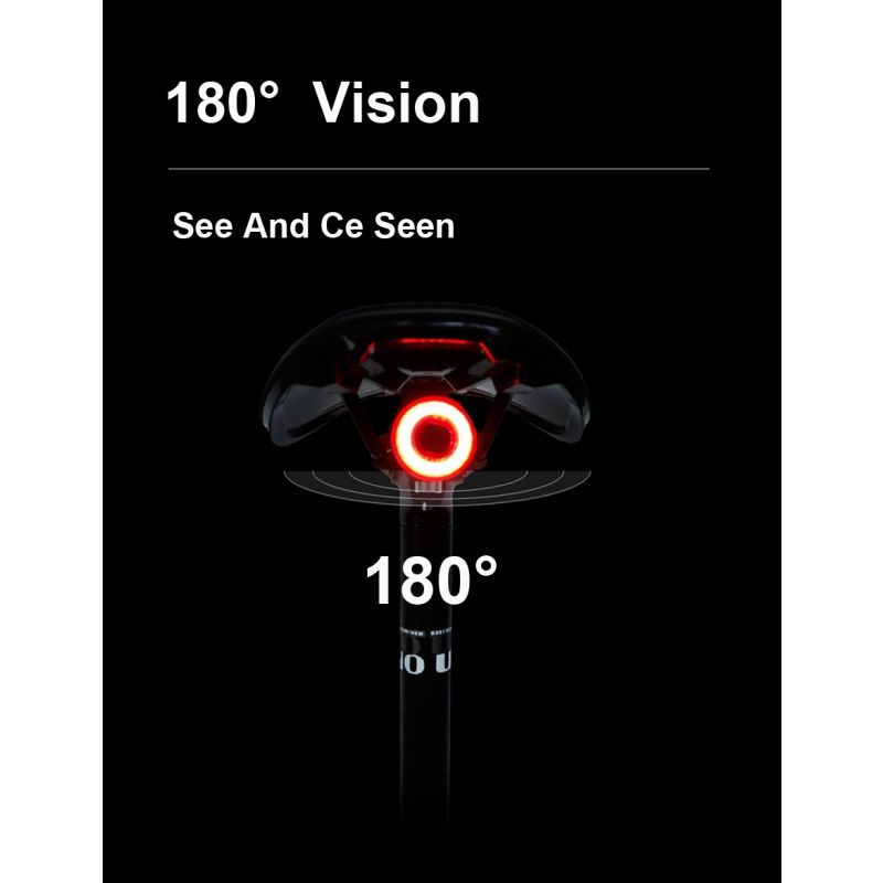 Super en Smart sykkellys med auto start stopp IPX6 vanntett LED baklys for sykkelsikkerhet og USB-lading