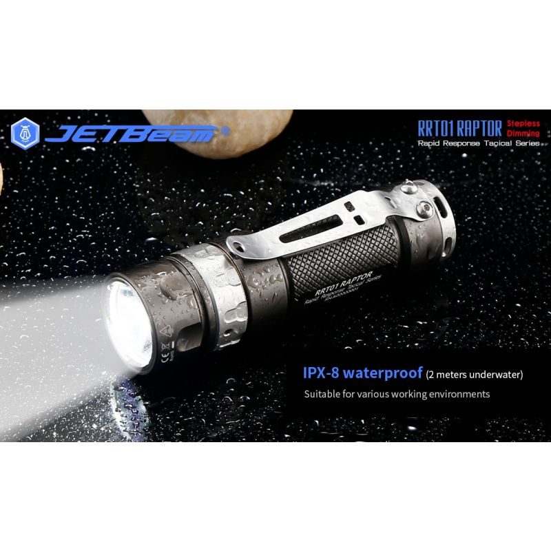 JETBeam JET-RRT01 XP-L EDC lommelykt 950 lumen lyssterk LED belysning lang batterilevetid opptil 80 timer