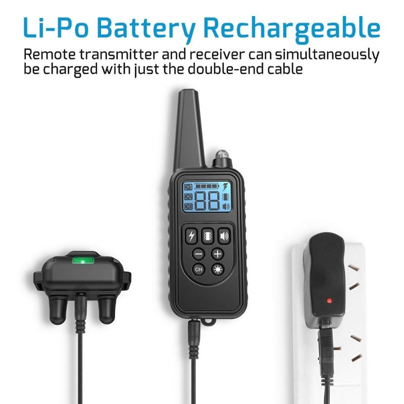 Elektrisk hundetrening LCD-skjermkrage vanntett oppladbar fjernkontrollkrage justerbare sjokknivåer 2025