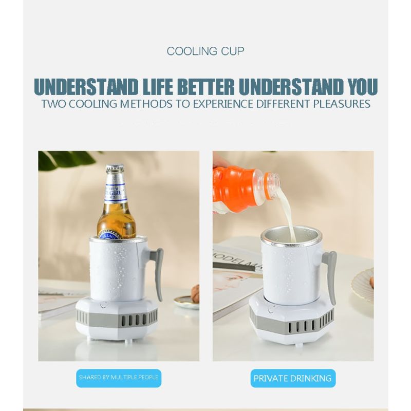 Bærbart kjøleskap elektrisk drikkekjøler med rask kjøleteknologi for iskalde drikker sommerfest nødvendighet