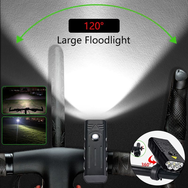 Oppdag TK5 Sykkelfrontlys med 5x T6 LED pærer 5000 lumen USB oppladbart sykkelutstyr for nattsykling