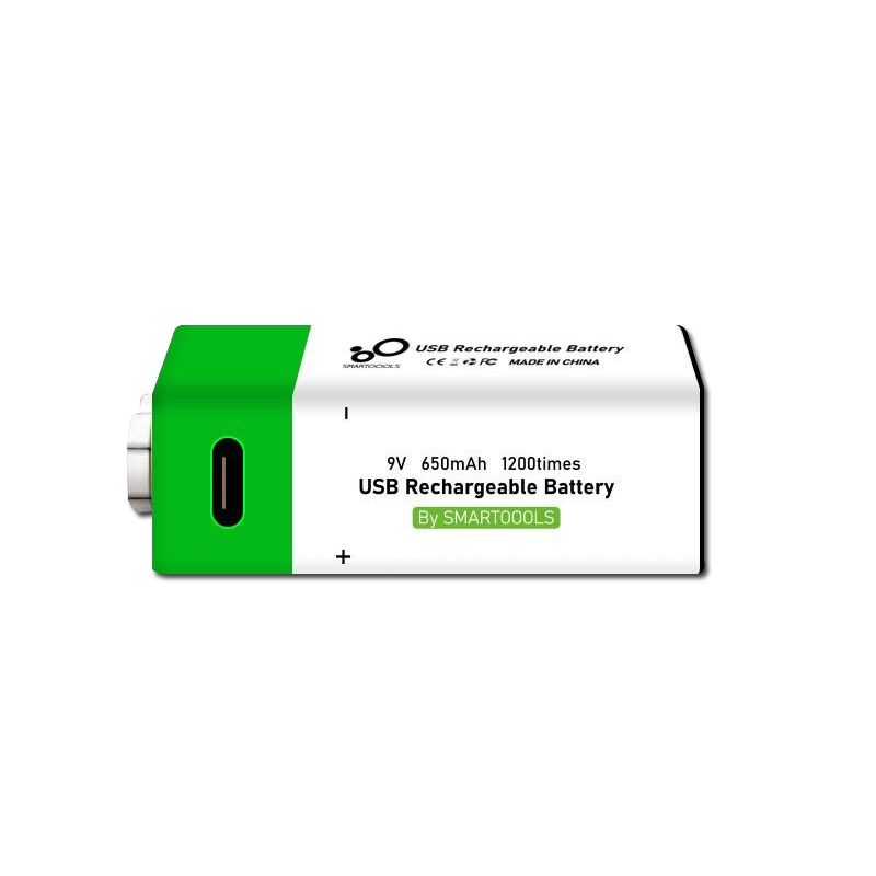 Miljøvennlig 9V 6F22 650mAh USB oppladbart li-ion batteri for bred kompatibilitet og langvarig strøm